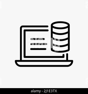 Database icon or logo in modern line style. Abstract vector icon on the white, Illustration isolated for graphic and web design. Simple flat symbol. Stock Vector