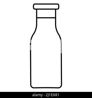 Fresh un pasteurized cow milk bottle icon, milk bottle simple icon Stock Vector