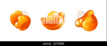 Colorful abstract badges. Dynamical colored forms and lines. Gradient abstract banners with flowing liquid shapes. Template for logo, flyer, presentat Stock Vector