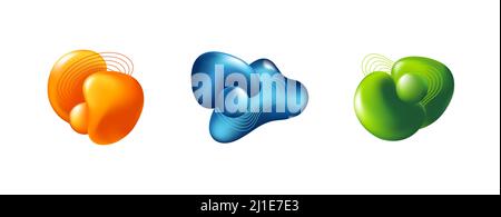 Modern badges set for banner. Dynamical colored forms and lines. Gradient abstract banners with flowing liquid shapes. Template for logo, flyer, prese Stock Vector