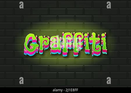 Editable text effects Graffiti , words and font can be changed Stock Vector