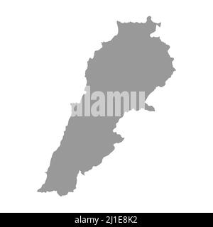 Lebanon vector country map silhouette Stock Vector