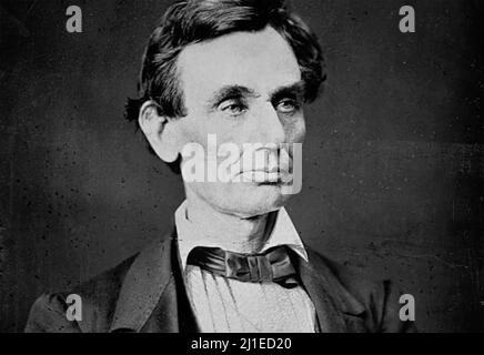 ABRAHAM LINCOLN (1809-1865) American lawyer and 16th President of the United States, about 1857. Stock Photo