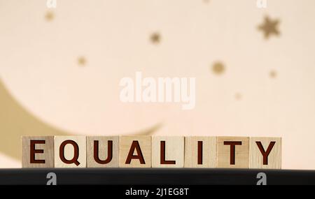 EQUALITY word made with building blocks, business concept Stock Photo
