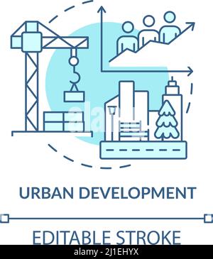 Urban development turquoise concept icon Stock Vector
