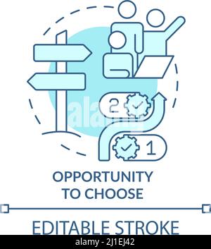 Opportunity to choose turquoise concept icon Stock Vector