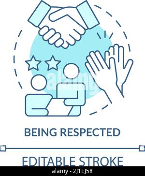 Being respected turquoise concept icon Stock Vector