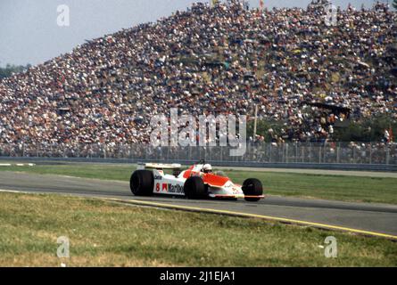 Alain Prost (FRA) McLaren M30 Ford Cosworth Team McLaren and Rivazza hill Stock Photo