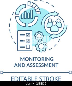 Monitoring and assessment turquoise concept icon Stock Vector