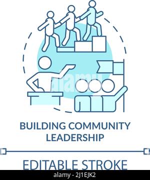 Building community leadership turquoise concept icon Stock Vector