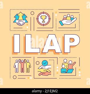 Integrated local area planning word concepts orange banner Stock Vector