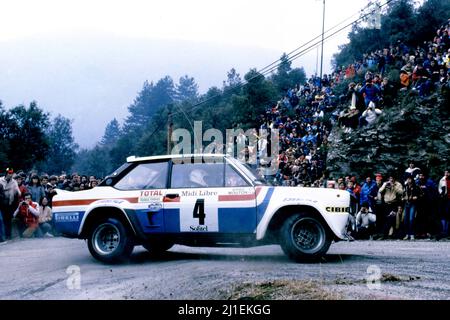 Photo A.033505 - Michele Mouton Et Annie Arrii Sur Fiat 131 Abarth, Tour De Corse 1980