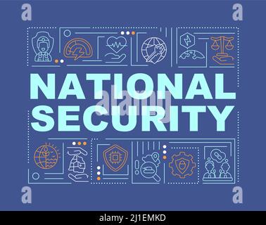 National security word concepts dark blue banner Stock Vector