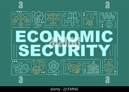 Economic security word concepts dark green banner Stock Vector