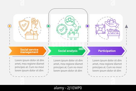Social planning organizes rectangle infographic template Stock Vector