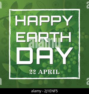 World Earth Day Green Floral background Poster Typography Banner vector illustration Stock Vector