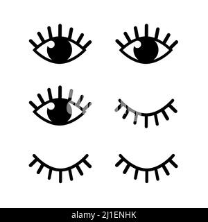 Eyes and eyelashs icons. Eyes and eyelashes icon design Stock Vector