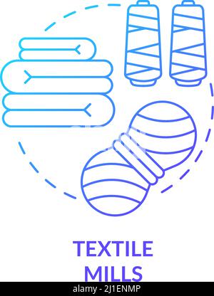 Textile mills blue gradient concept icon Stock Vector