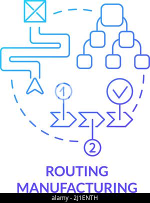 Routing manufacturing blue gradient concept icon Stock Vector