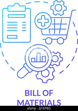 Bill of materials blue gradient concept icon Stock Vector