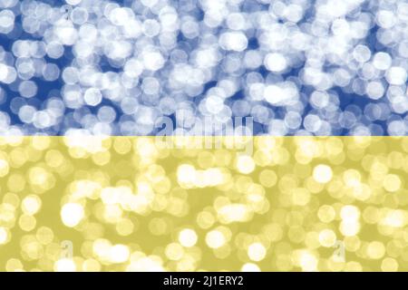 abstact bokeh background painted as Ukrainian flag Stock Photo