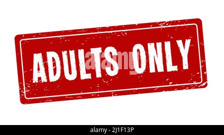 Adults only red rubber stamp. Vector stamp illustration. Stock Vector