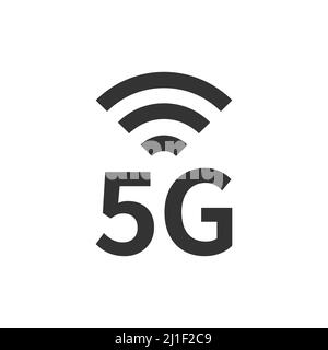 5G icon symbol isolated on white background. Vector illustration Stock Vector