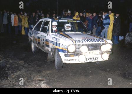 Malcolm Wilson (GBR) Terry Harryman (GBR) Ford Escort RS Gr4 Rothmans Rally Team Stock Photo