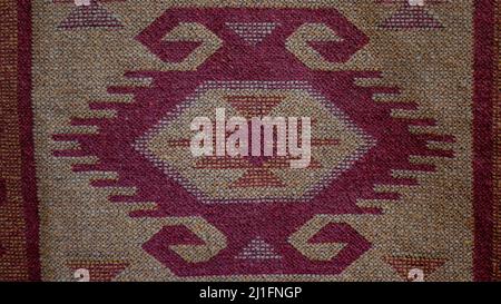 Carpet detail with traditional Balkan decoration Stock Photo