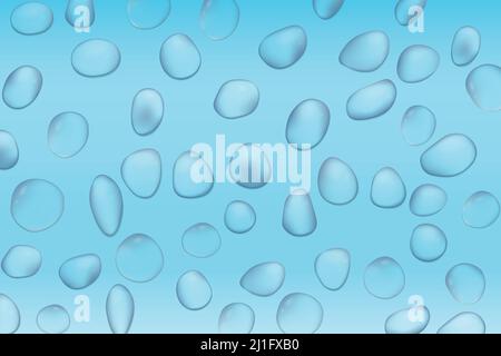 Realistic blue water wave with bubbles on transparent background vector ...