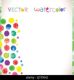 Vector  watercolor painted stains set. Watercolor textured vector background Stock Vector