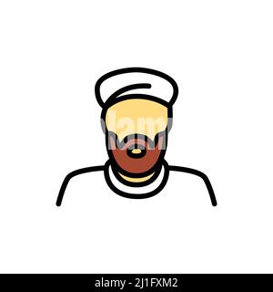 Sunni muslim man line color icon. Isolated vector element Stock Vector ...