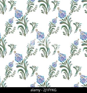 Seamless pattern with floral background. Ukrainian folk art. Stock Vector