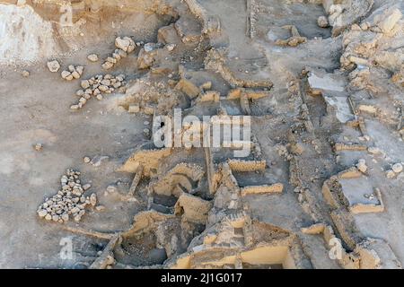 Excavations viewed from the air, Luxor Stock Photo