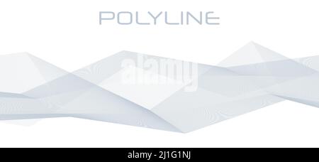 Abstract grey transparent complex polyline on white background. Vector graphics Stock Vector