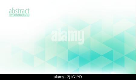 Minimal abstract background with turquoise and very light green triangles. Geometric vector graphic pattern Stock Vector
