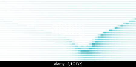 Abstract tech background with light bluish cyan stripes. Wide vector graphic pattern Stock Vector