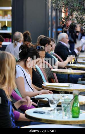 Parisian Café Terrace in Summer - Paris - France Stock Photo - Alamy