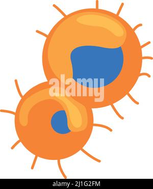 Orange microorganisms with blue cores semi flat color vector object Stock Vector