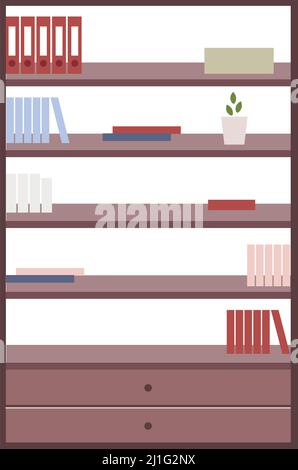 Bookcase for office semi flat color vector object Stock Vector