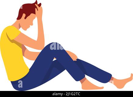 Frustrated man semi flat color vector character Stock Vector