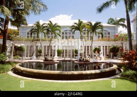 George Town Grand Cayman,Hyatt Regency hotel,British Colonial style architecture grounds property, Stock Photo