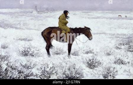 The Herd Boy by the American artist, Frederic Remington (1861-1909), oil on canvas, c. 1900/1909