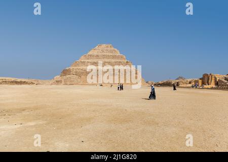 The Step Pyramid of Djoser at Saqqara Stock Photo