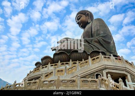 The Big Buddha in Hong Kong near Po Lin Monastery Stock Photo