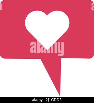 Heart mark speech bubble icon. Editable vector. Stock Vector