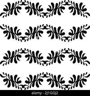 Monochrome geometric ornaments. Black and white wave patterns. Seamless wave background Stock Vector