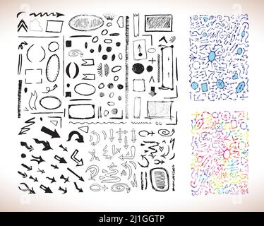 Colorful arrows set. Vector infographic elements. Arrow icons Stock Vector