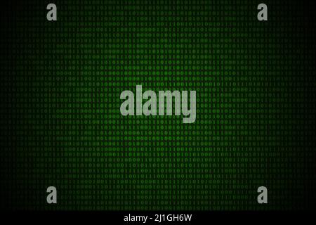 Green matrix background of binary numbers. Matrix of computer data. Glowing green and blue one and zero numbers background Stock Photo