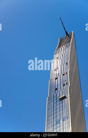 Ultra luxury high-rise building Steinway Tower stands on West 57th street NYC Stock Photo